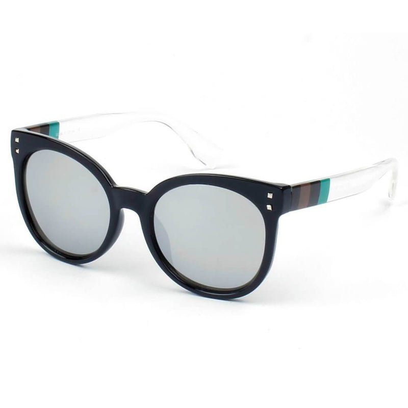Jaunty Mirrored Lens Soft Cat Eye Sunglasses