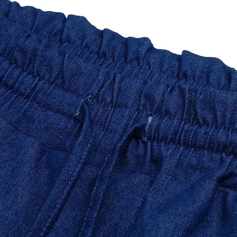 Women's Casual High Waist Denim Pants With Elastic Waist