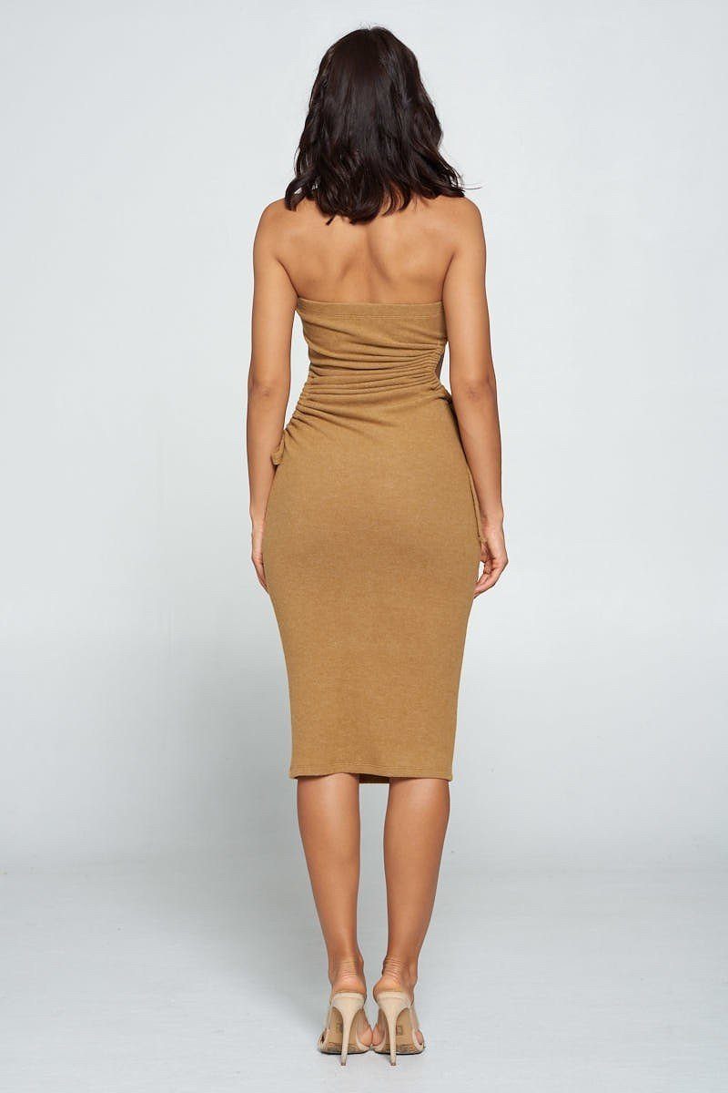 Strapless Solid Color Bodycon Dress